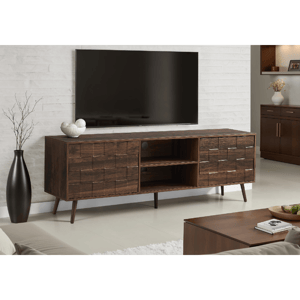 Monarch Specialties Mid-Century 72in. Dark Walnut TV Stand