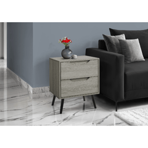 Monarch Specialties Mid-Century Modern 2 Drawer End Table
