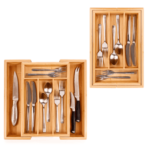 BergHOFF Bamboo 6-Slot Expanding Flatware Organizer - Set of 2