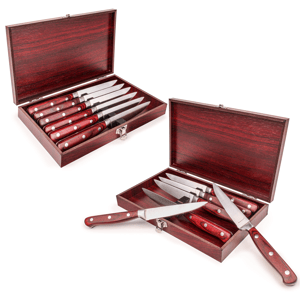 BergHOFF Pakka Wood 14pc. Steak Knife Set with Wood Cases