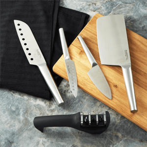 BergHOFF Straight 5pc. Specialty Knife Set with 3-Slot Sharpener