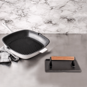 BergHOFF Neo 2pc. Cast Iron 11in. Grill Pan with Steak Press