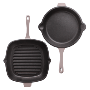 BergHOFF Neo 2pc. Cast Iron Fry Pan & Grill Pan Cookware Set