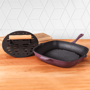 BergHOFF Neo 2pc. 11in. Grill Pan with Slotted Steak Press