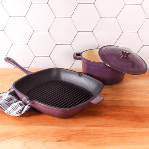 BergHOFF Neo 3pc. Cast Iron Grill Pan & Dutch Oven Cookware Set