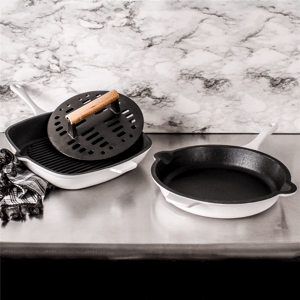 BergHOFF Neo 3pc. Cast Iron Fry & Grill Pan Set with Steak Press
