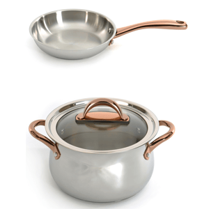 BergHOFF Ouro Gold 3pc. Cookware Set with Glass Lids