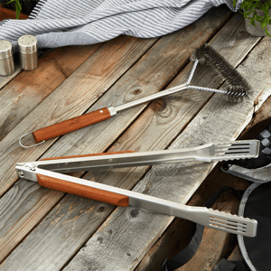 BergHOFF 2pc. Stainless Steel BBQ Tongs & Brush Set