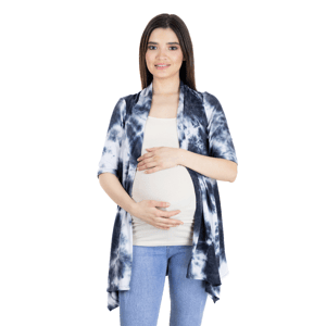 Womens 24/7 Comfort Apparel Tie Dye Maternity Cardigan