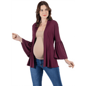 Womens 24/7 Comfort Apparel Bell Sleeve Maternity Cardigan