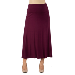 Womens 24/7 Comfort Apparel Solid Color Maternity Maxi Skirt