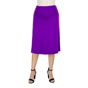 Plus Size Maternity 24/7 Comfort Apparel Solid Midi Skirt