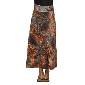 Womens Maternity 24/7 Comfort Apparel Patchwork Maxi Skirt