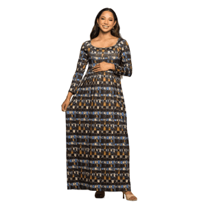 Womens 24/7 Comfort Apparel Geometric Maternity Maxi Dress