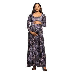 Womens 24/7 Comfort Apparel Empire Waist Maternity Maxi Dress