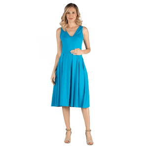 Womens 24/7 Comfort Apparel Fit & Flare Maternity Midi Dress