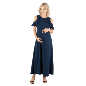 Womens 24/7 Comfort Apparel Cold Shoulder Maternity Maxi Dress