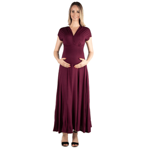 Womens 24/7 Comfort Apparel Cap Sleeve Maternity Maxi Dress
