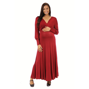 Womens 24/7 Comfort Apparel Long Sleeve Maternity Maxi Dress