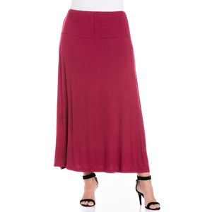 Plus Size 24/7 Comfort Apparel Elastic Waist Maxi Skirt