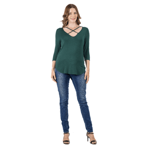 Womens 24/7 Comfort Apparel Crisscross Round Hemline Tunic