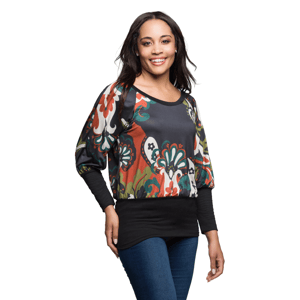 Womens 24/7 Comfort Apparel Paisley Multicolor Banded Blouse alternate view