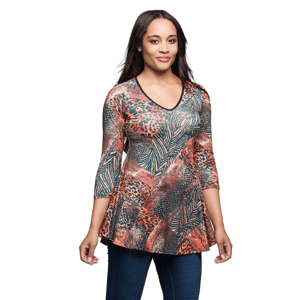 Womens 24/7 Comfort Apparel Animal V-Neck Tunic alternate view