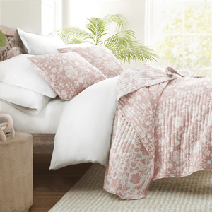 Soft Essentials Ultra-Soft Textured Floral Reversible Quilt Set