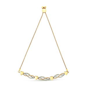 Haus of Brilliance 1/10ctw. Diamond Wave & Hearts Bolo Bracelet