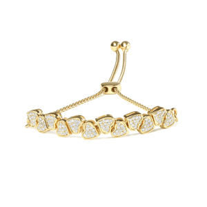 Haus of Brilliance 1/2ctw. Diamond Sideways Hearts Bolo Bracelet