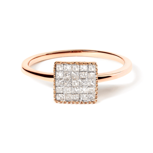 Haus of Brilliance Rose Gold 1/3ctw. Princess Cut Diamond Ring
