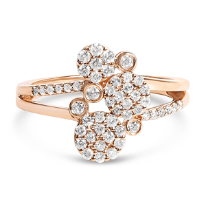 Haus of Brilliance Rose Gold Plated 1/2ctw. Diamond Bypass Ring