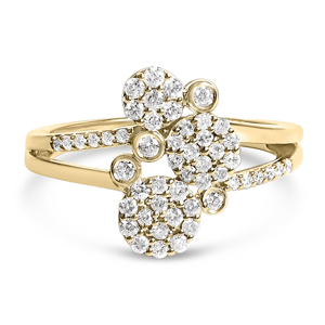 Haus of Brilliance 14kt. Gold Plated 1/2ctw. Diamond Bypass Ring