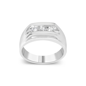 Mens Haus of Brilliance 1/3ctw. Diamond Channel Set 3 Stone Ring