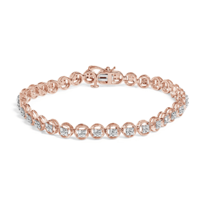 Haus of Brilliance 14kt. Rose Gold Plated Diamond Circle Bracelet