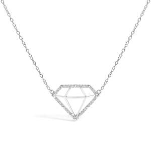 Haus of Brilliance Lab-Grown Diamond-Shaped Pendant Necklace