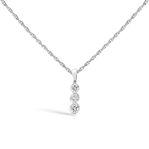 Haus of Brilliance Lab-Grown Diamond 3-Stone Pendant Necklace