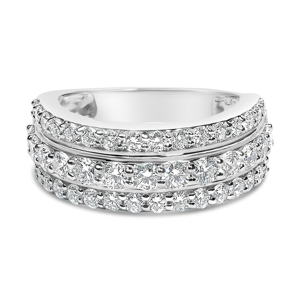 Haus of Brilliance 2ctw. Lab Grown Diamond 3 Row Band Ring