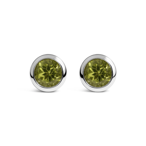 Haus of Brilliance Sterling Silver Green Peridot Stud Earrings