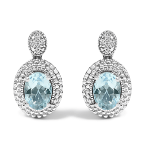 Haus of Brilliance Diamond Accent & Topaz Halo Drop Stud Earrings