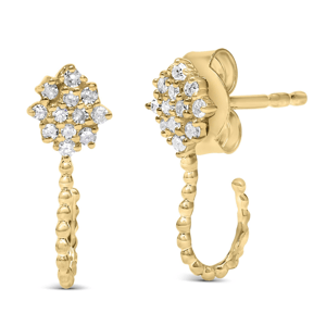 Haus of Brilliance 1/10ctw. Diamond Floral Cluster Stud Earrings