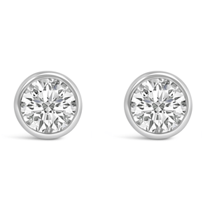 Haus of Brilliance Lab-Grown Diamond Classic Bezel Stud Earrings