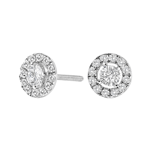 Haus of Brilliance 3/4ctw. Lab-Grown Diamond Halo Stud Earring