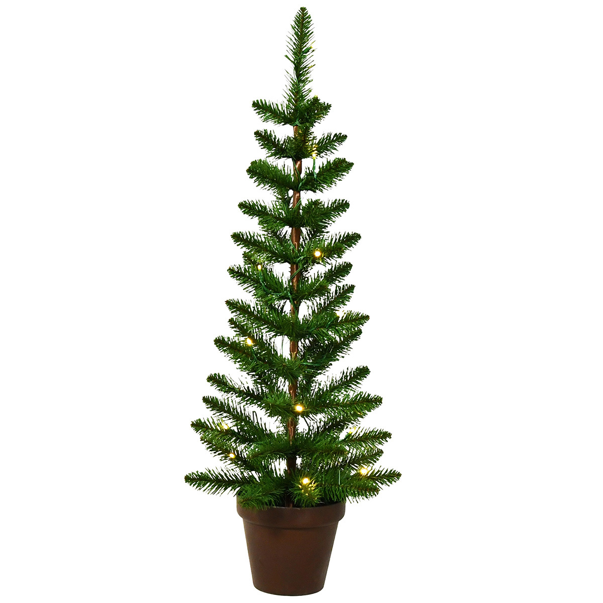 Santa's Workshop 3ft. Pre-Lit Warm White Green Slim Potted Tree