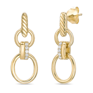 Brilliant Grown Gold-Plated Lab-Grown Diamond Link Drop Earrings