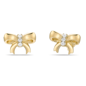 Brilliant Grown 18kt. Gold-Plated Lab-Grown Diamond Bow Earrings