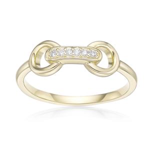 Brilliant Grown 18kt. Gold-Plated Lab-Grown Diamond Accent Ring