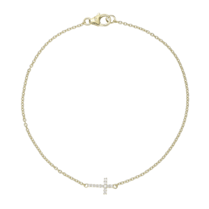 Brilliant Grown 18kt Gold-Plated Lab-Grown Diamond Cross Bracelet