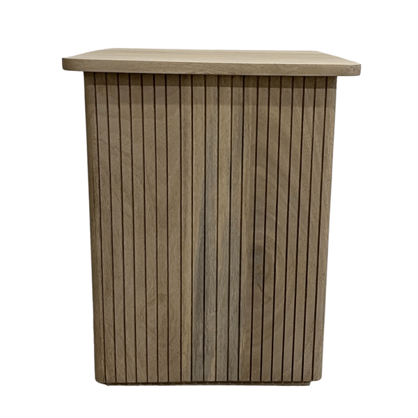Sagebrook Home Natural Square Ribbed Accent Table