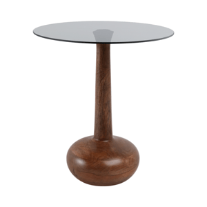 Sagebrook Home 21in. Smoke Glass Top Teardrop Accent Table